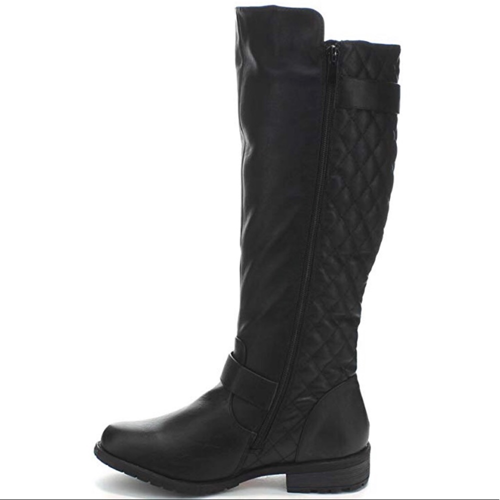 Quilted Knee High Riding Boots - Picture 5 of 9
